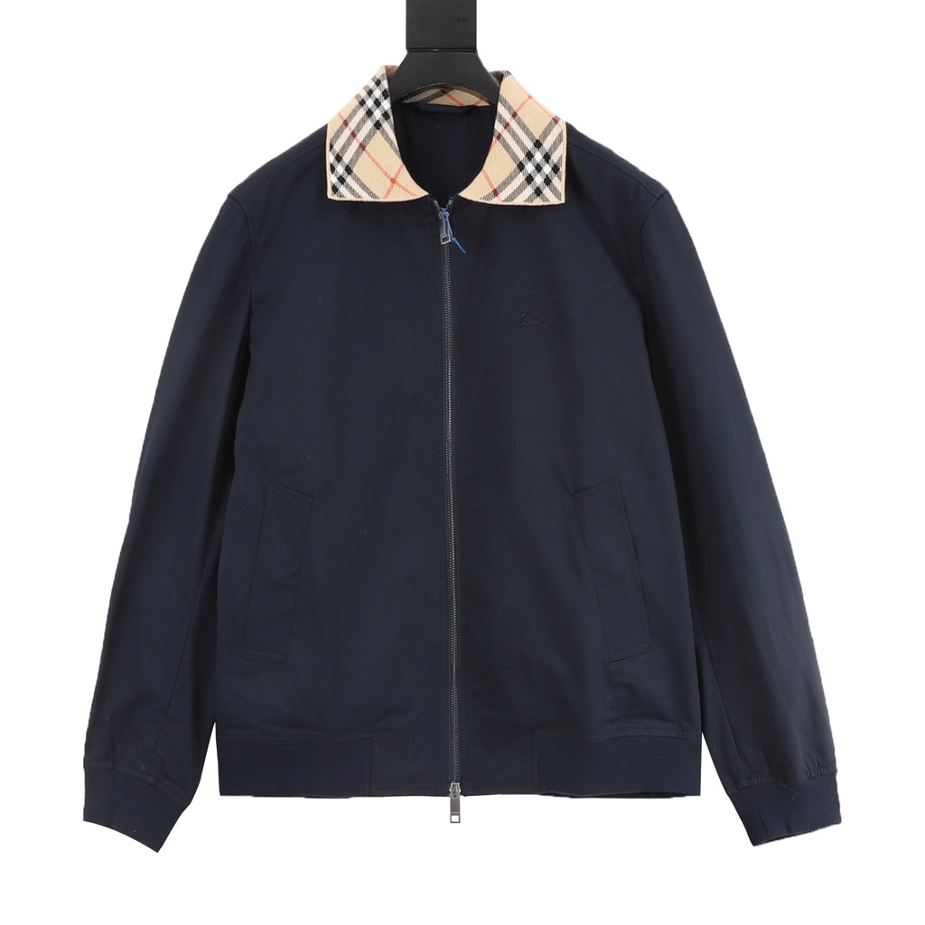 Burberry House Check Collar Zip Jacket — Ivory, Vintage Check Lining