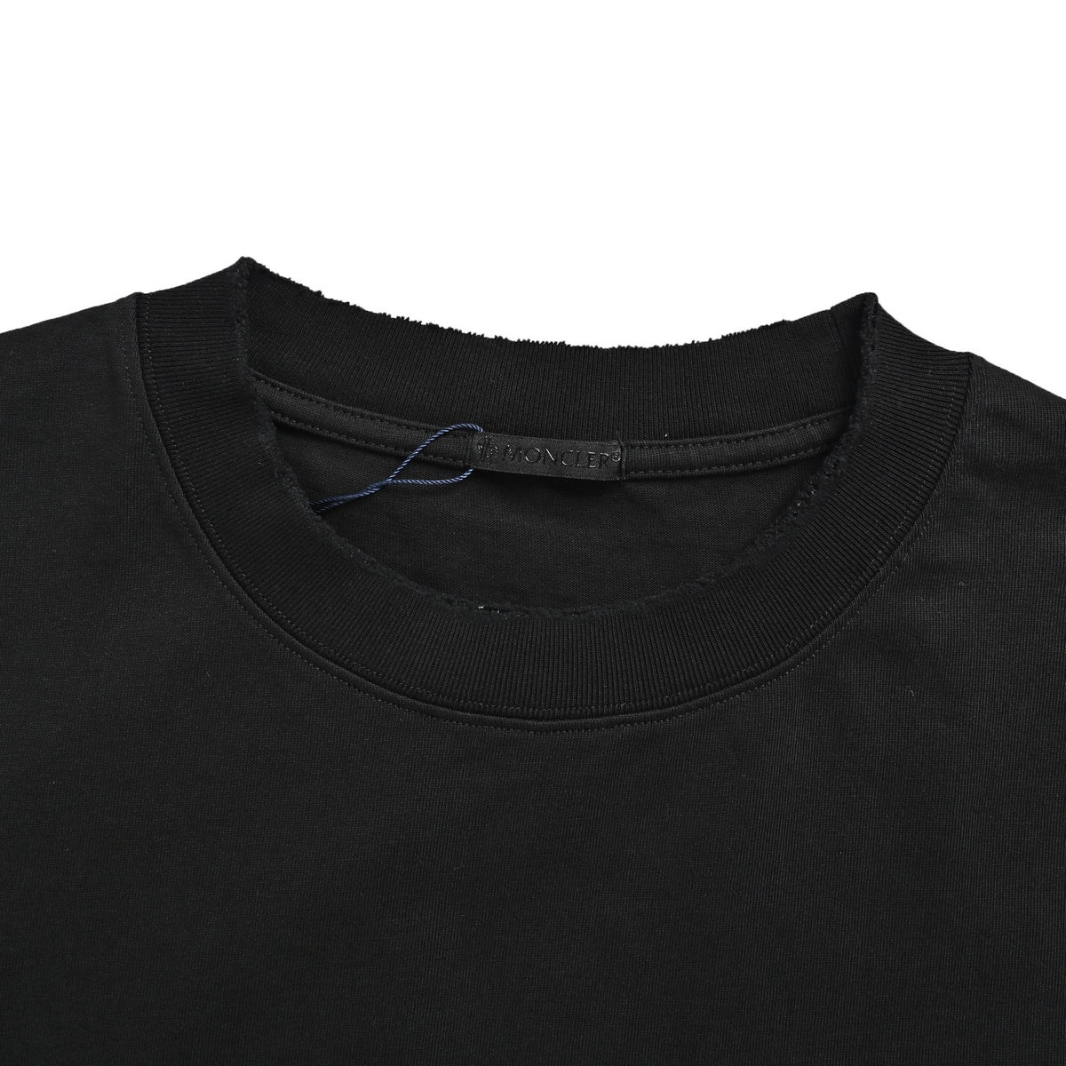 Marni Short-Sleeve T-Shirt in Black with Light Blue Signature Embroidery