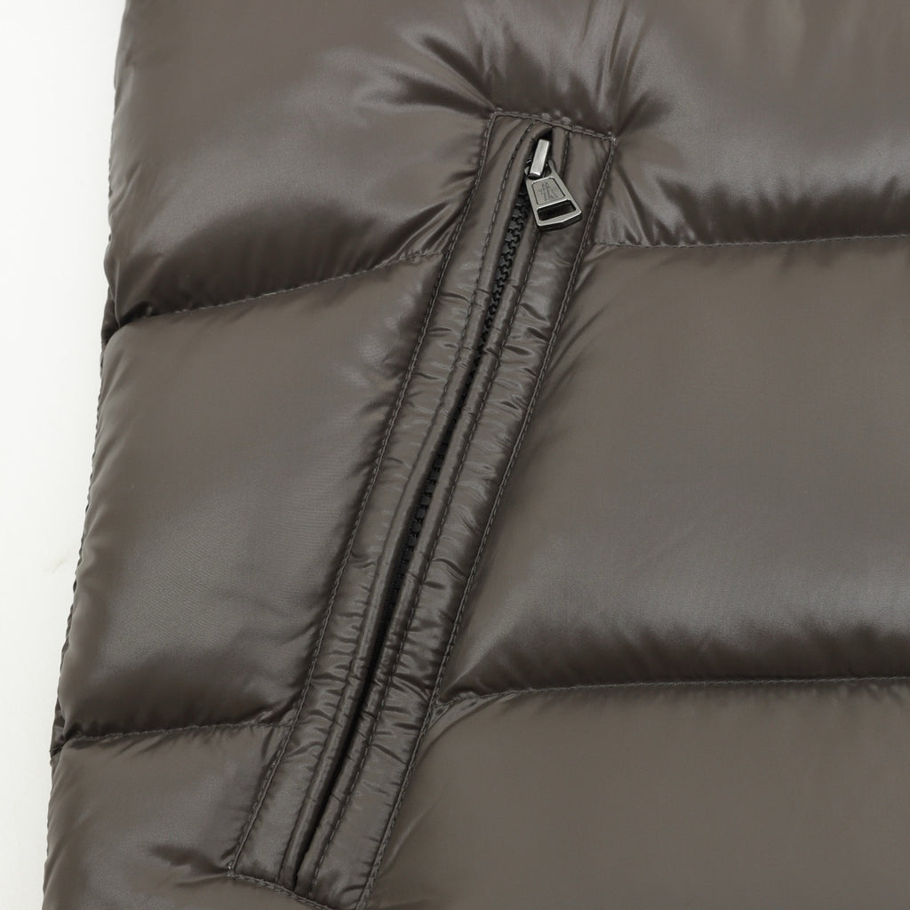 Moncler Men's Hooded Down Jacket in Dark Brown