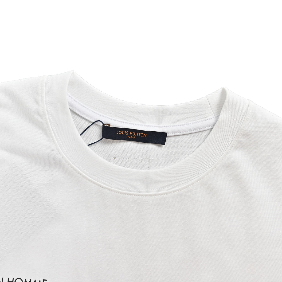 Louis Vuitton LVM Show Text Print Short-Sleeve T-Shirt in White