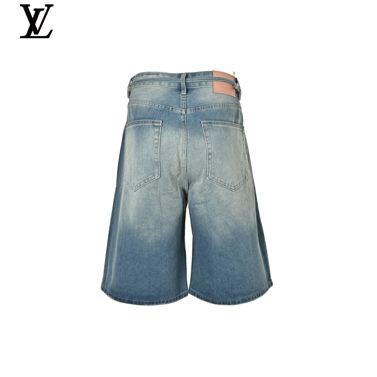 Louis Vuitton Washed Blue Distressed Denim Jorts