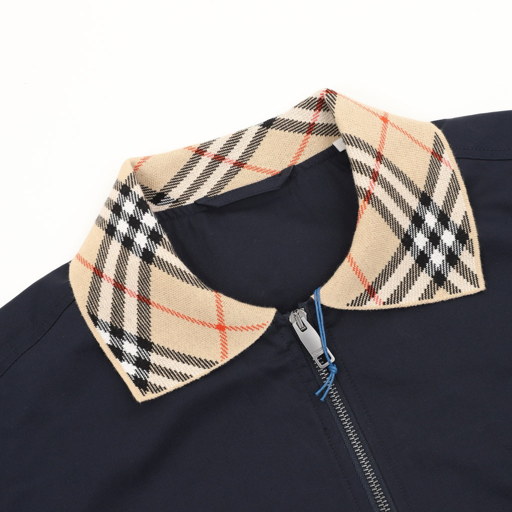 Burberry House Check Collar Zip Jacket — Ivory, Vintage Check Lining
