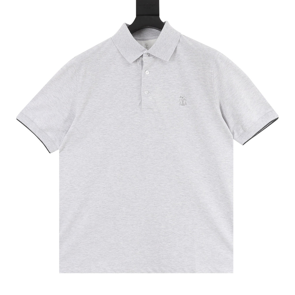 Brunello Cucinelli Small Logo Solid Color Polo Shirt
