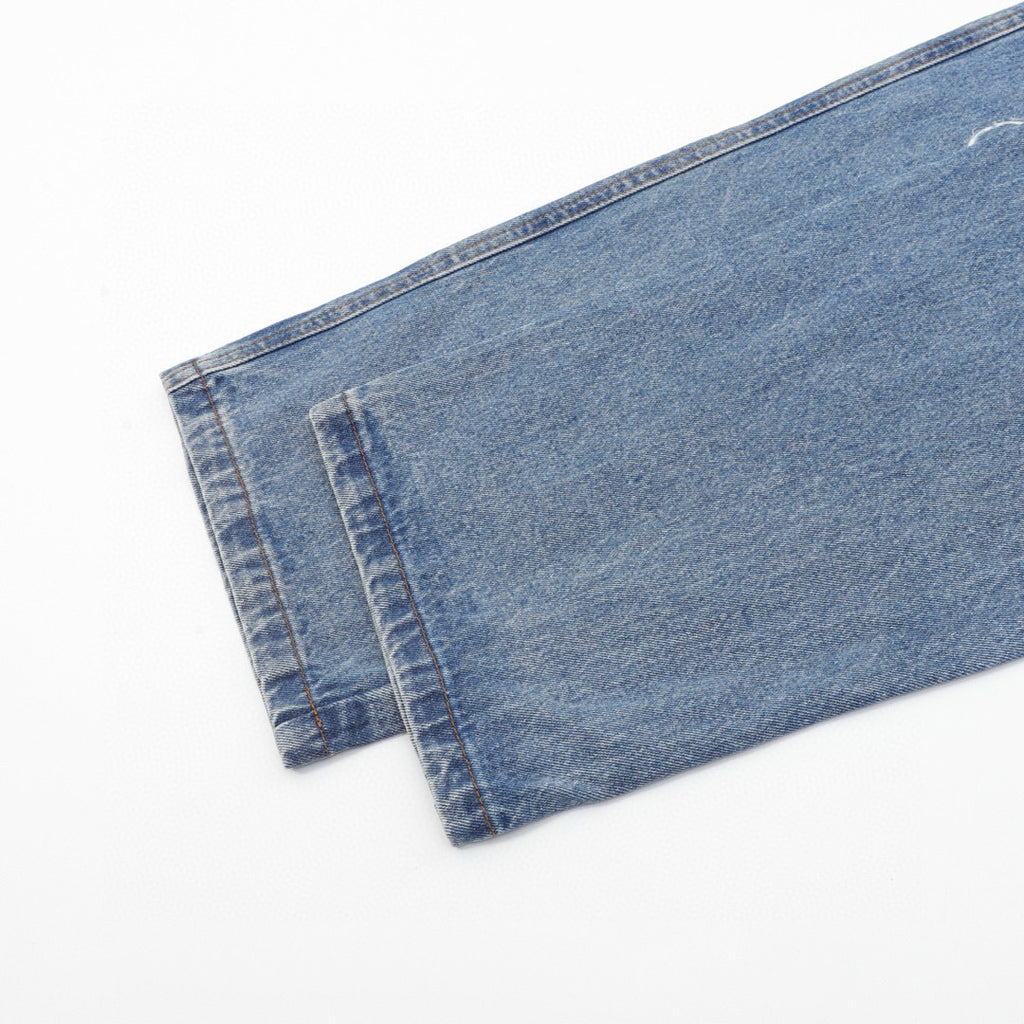 Loewe Anagram Knee Embroidered Wide-Leg Denim Jeans