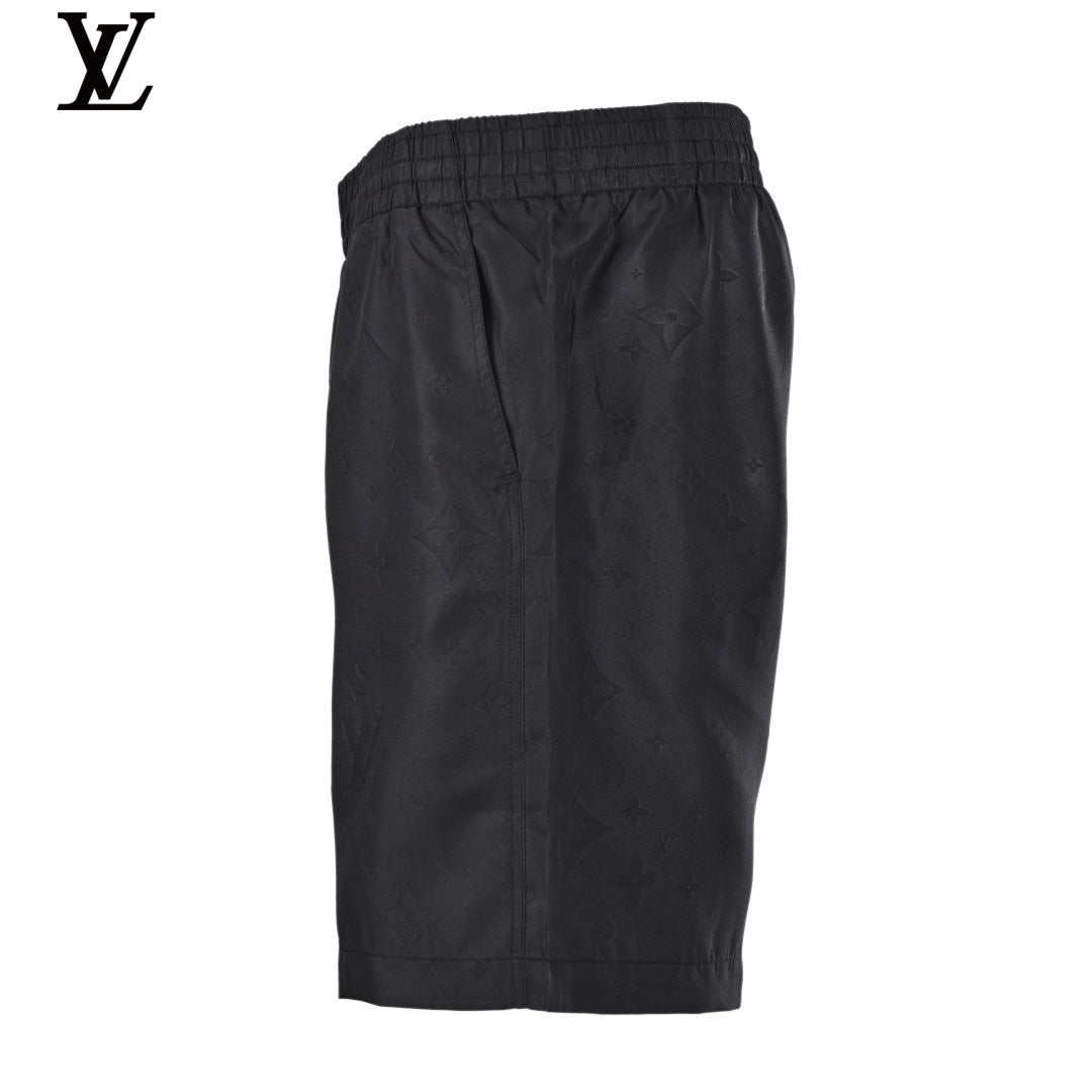 Louis Vuitton Black Embossed Monogram Elastic Waist Shorts