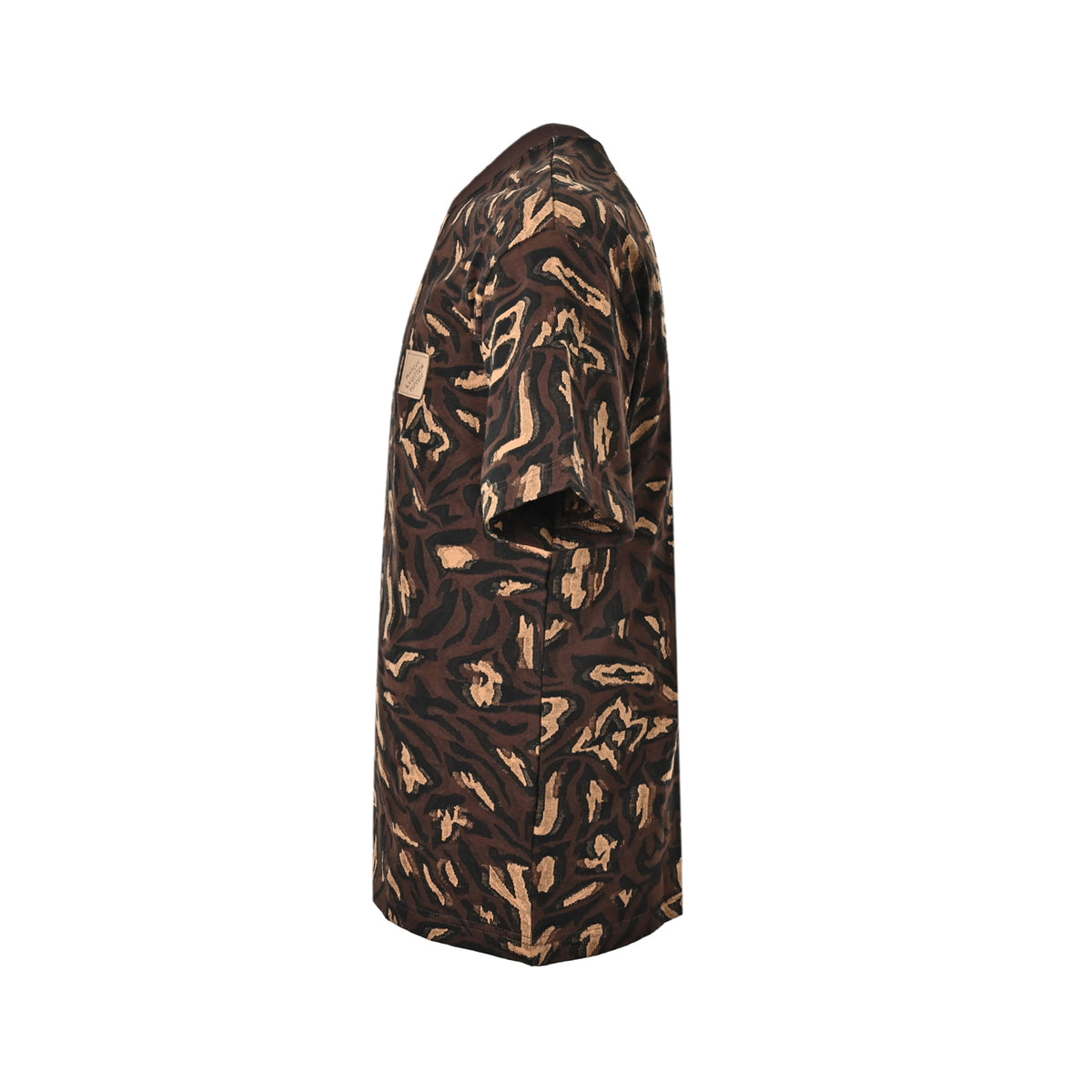 Louis Vuitton Tiger Stripe Monogram Print Short-Sleeve T-Shirt in Brown