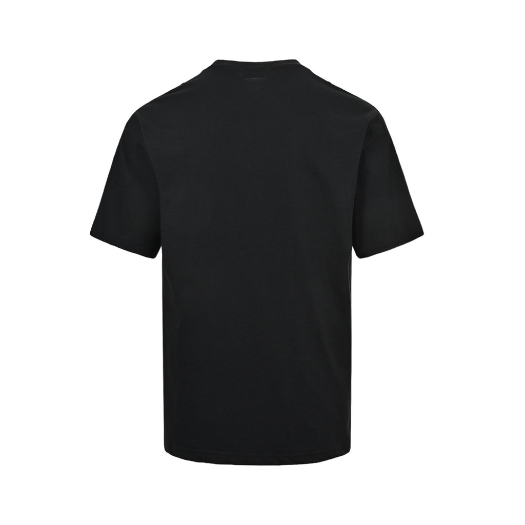 Plain Crew-Neck Short-Sleeve T-Shirt in Black