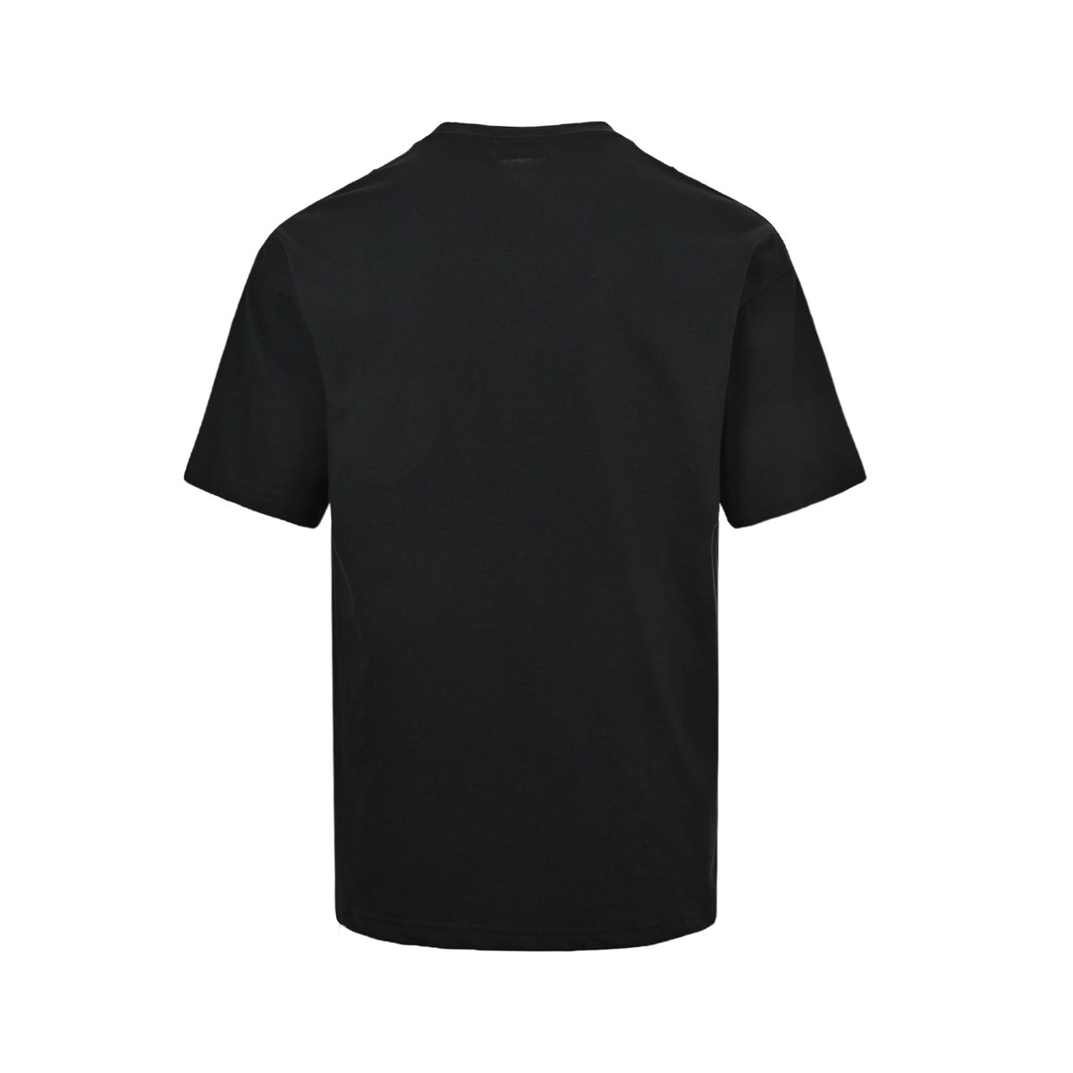 Plain Crew-Neck Short-Sleeve T-Shirt in Black