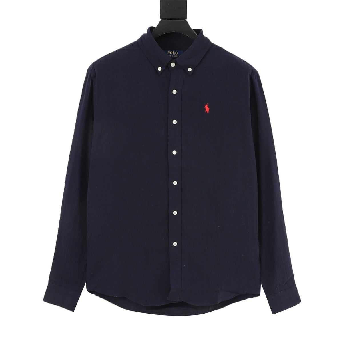 Ralph Lauren Women's Men's Navy Pony Logo Long-Sleeve Linen Shirt