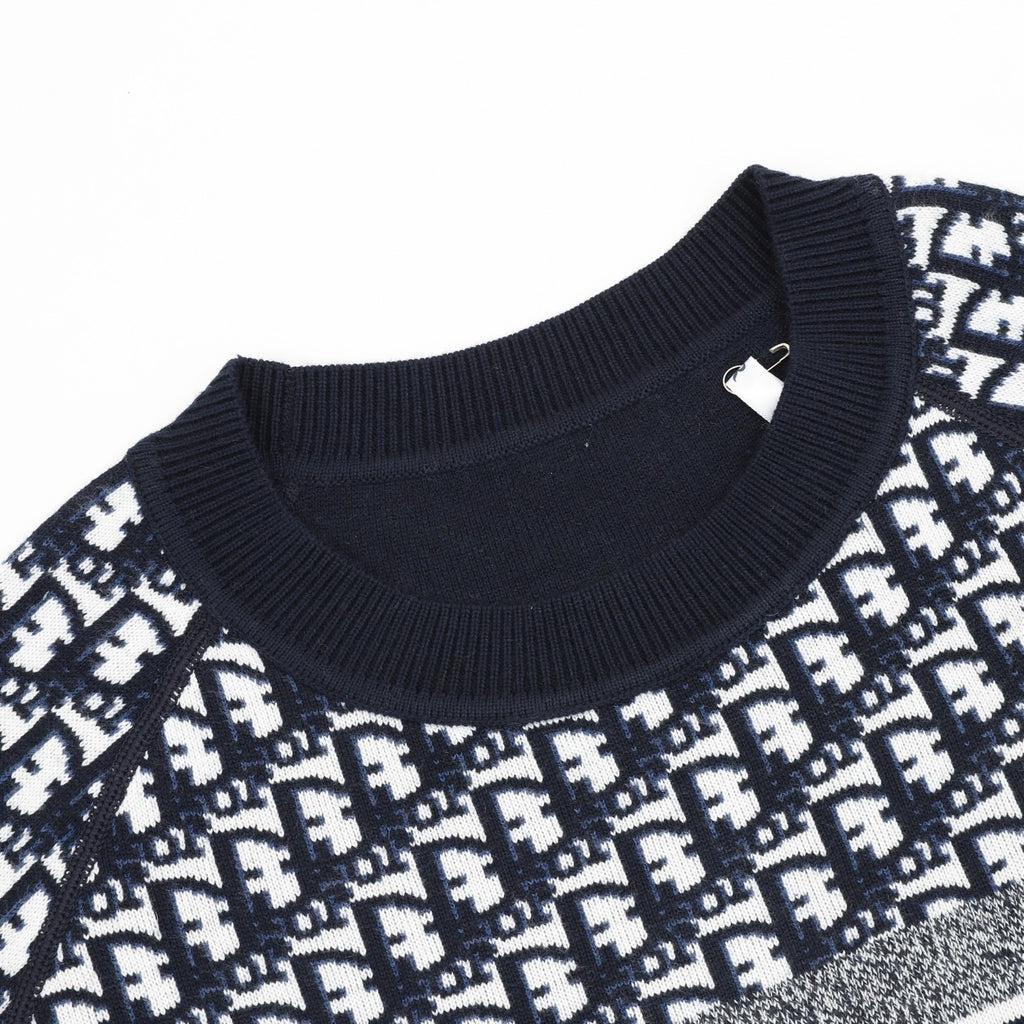 Dior CD Monogram Jacquard Reversible Crewneck Sweater
