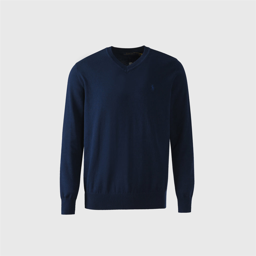 Polo Ralph Lauren Women's & Men's Navy Pony Logo V-Neck Knit Sweater