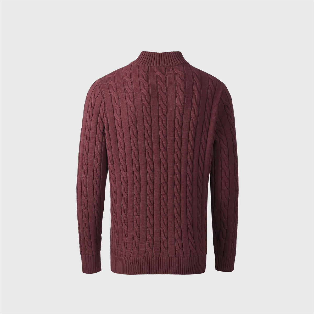 Polo Ralph Lauren Women's & Men's Burgundy Cable-Knit Half-Zip Sweater