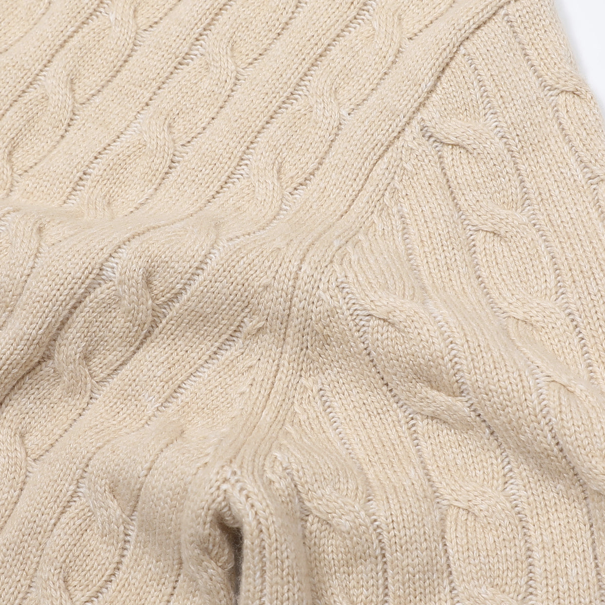 Loro Piana Women's Men's Beige Cable-Knit Crewneck Sweater