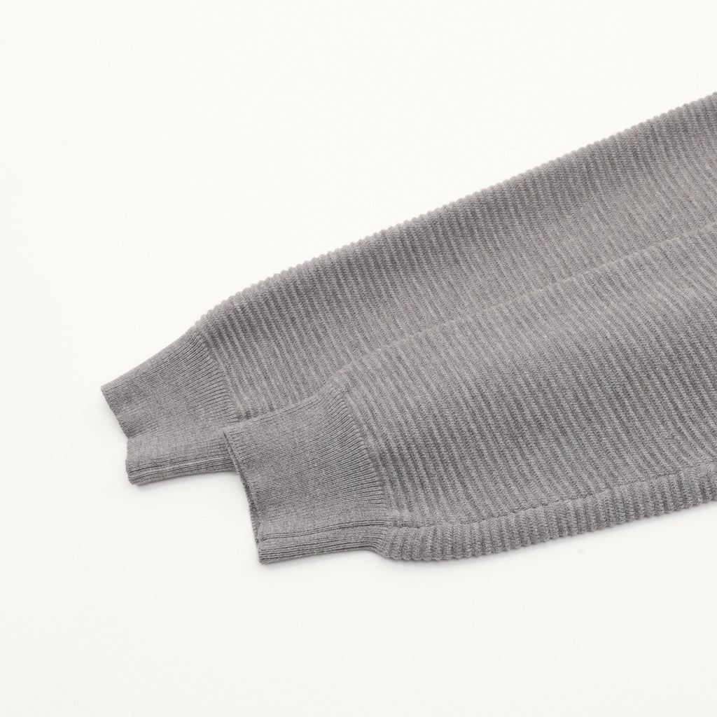 Thom Browne Women's Men's White & Grey 4-Bar Color-Block Waffle-Knit Crewneck Sweater