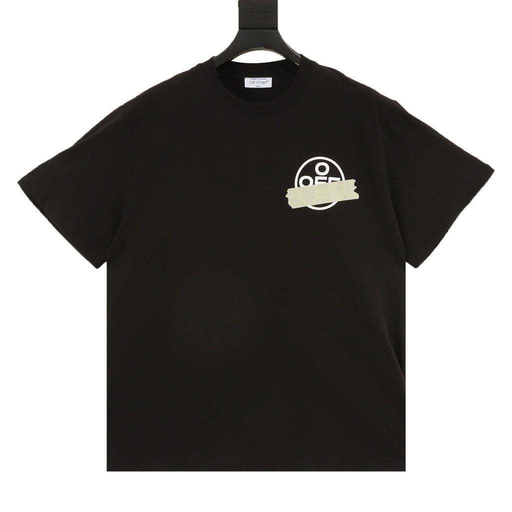 Off-White Tape Circle Logo Short-Sleeve T-Shirt in Black