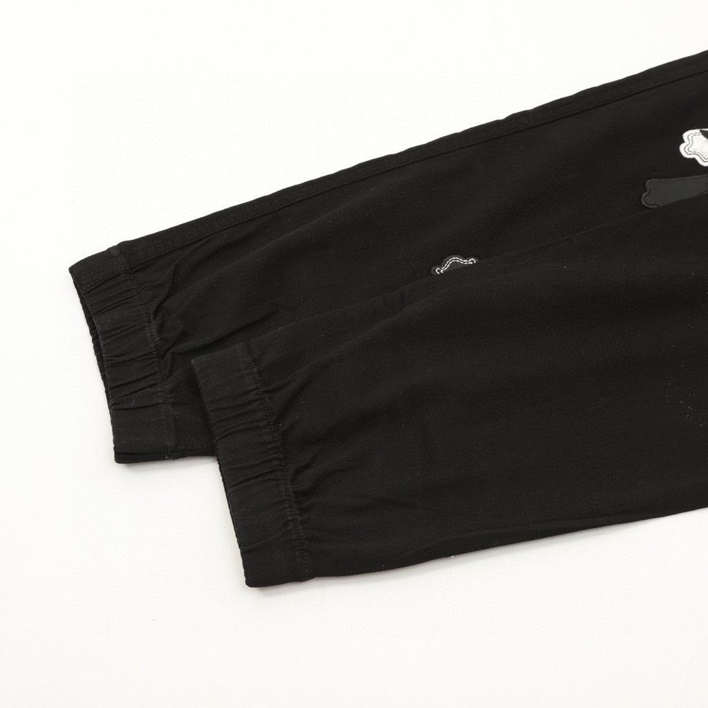 CH Trousers with Side Leather-Patch Cross Appliqué and Embroidery