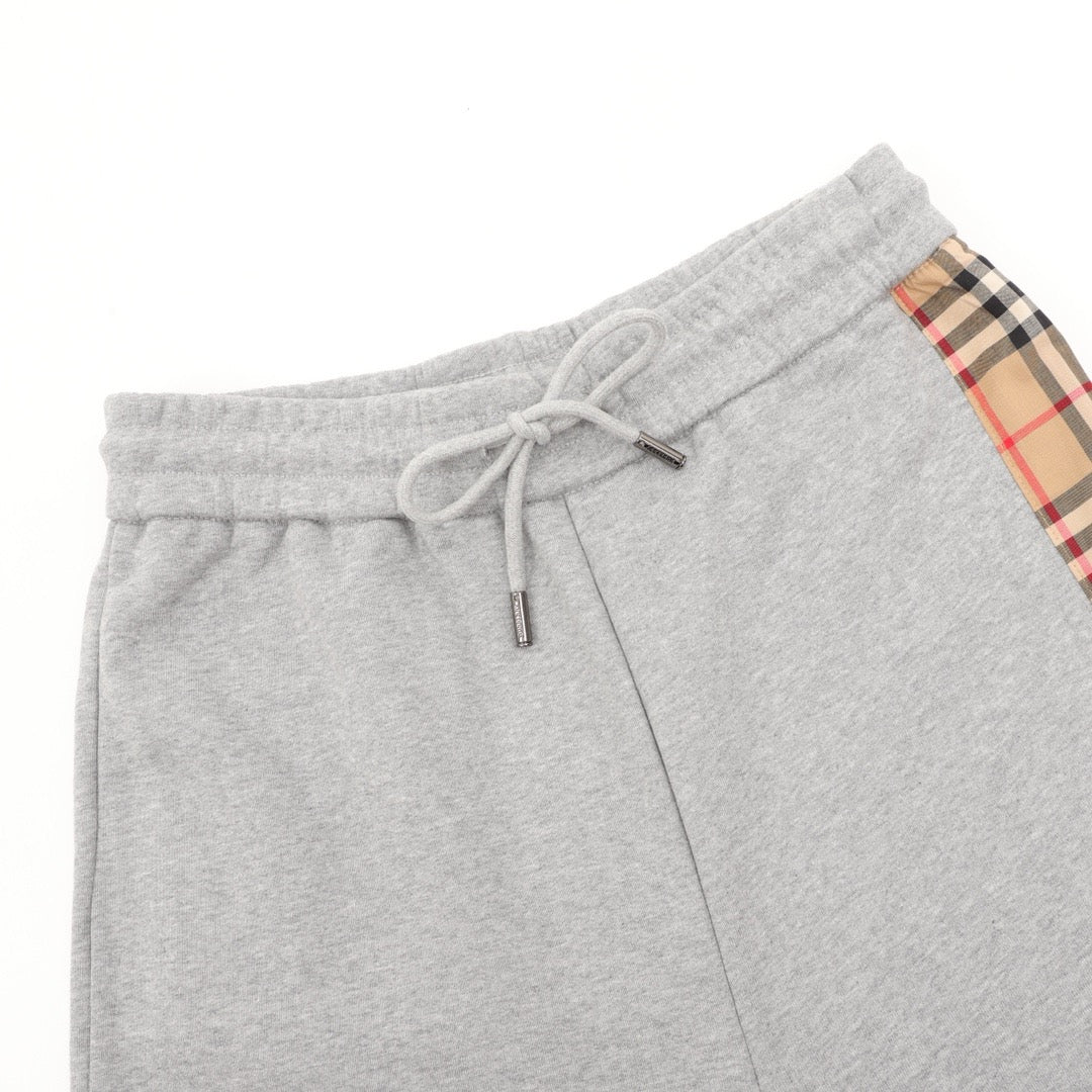Burberry Women's Men's Grey Side Check Logo Jogger Pants