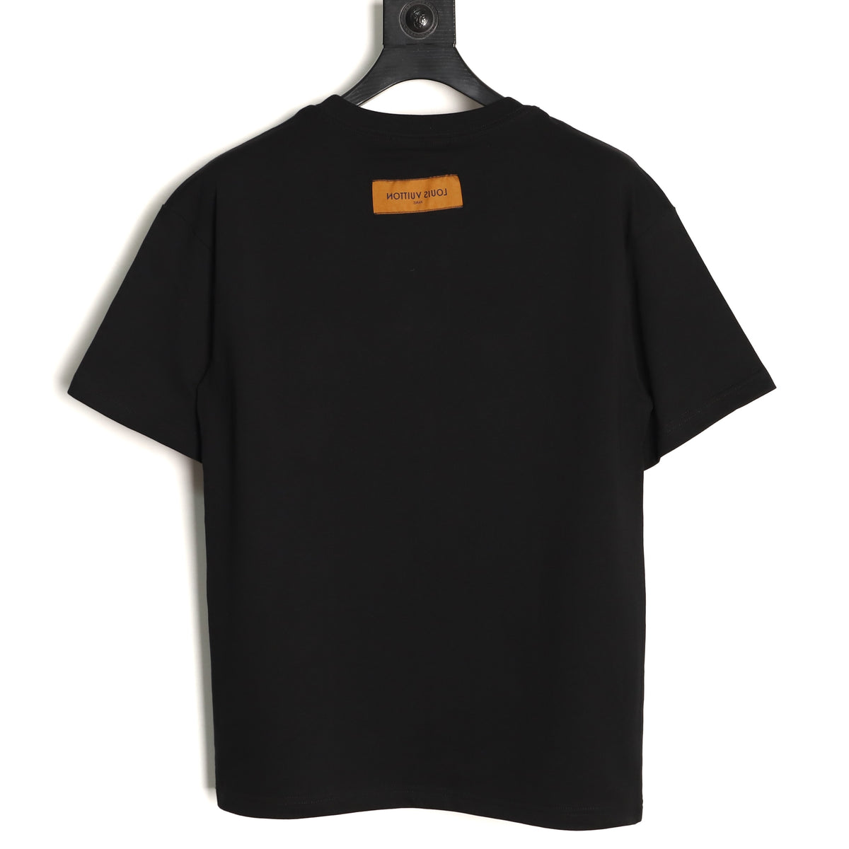 Louis Vuitton Multicolor Letter Logo Print Short-Sleeve T-Shirt in Black