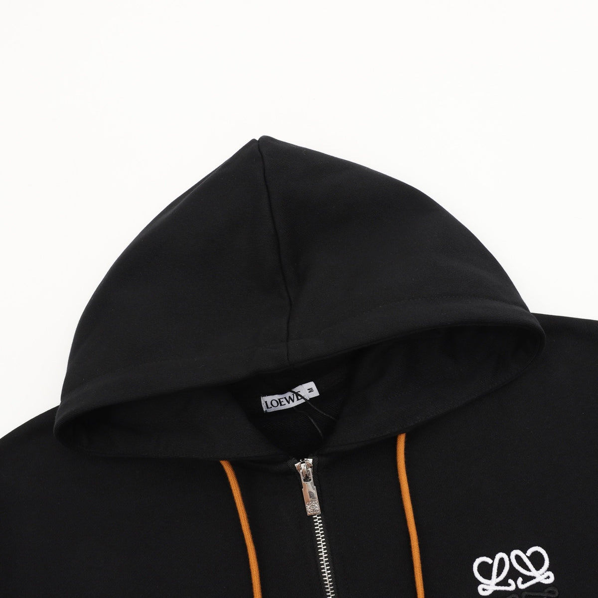 Loewe Women's Men's Black Anagram Embroidered Full-Zip Hoodie