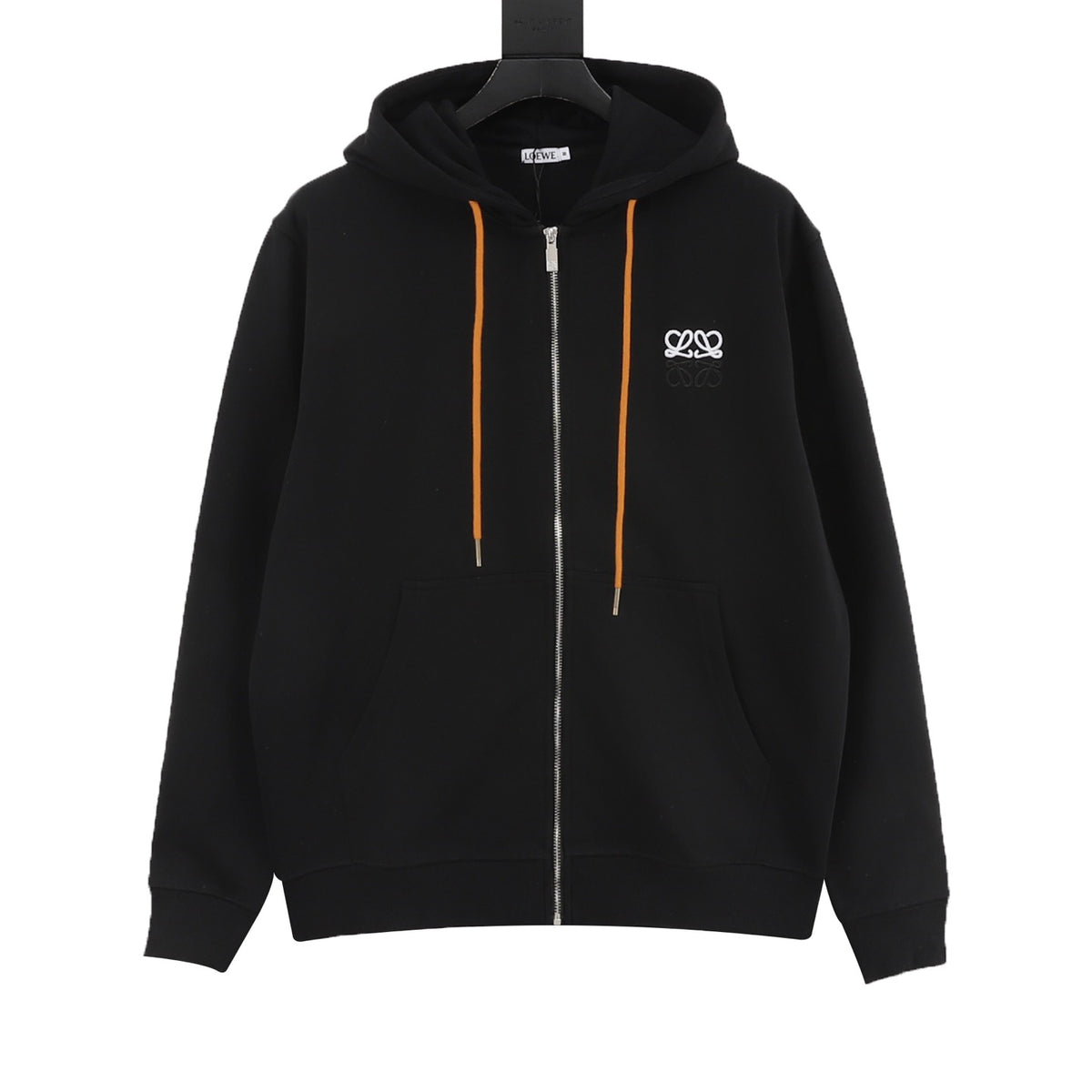 Loewe Women's Men's Black Anagram Embroidered Full-Zip Hoodie