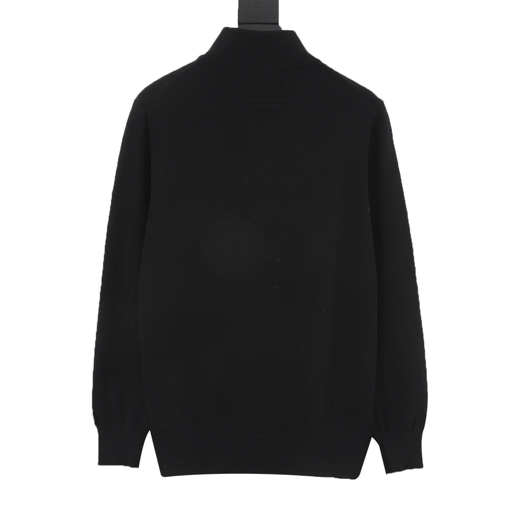 Zegna Women's Men's Black Half-Zip Cashmere Sweater