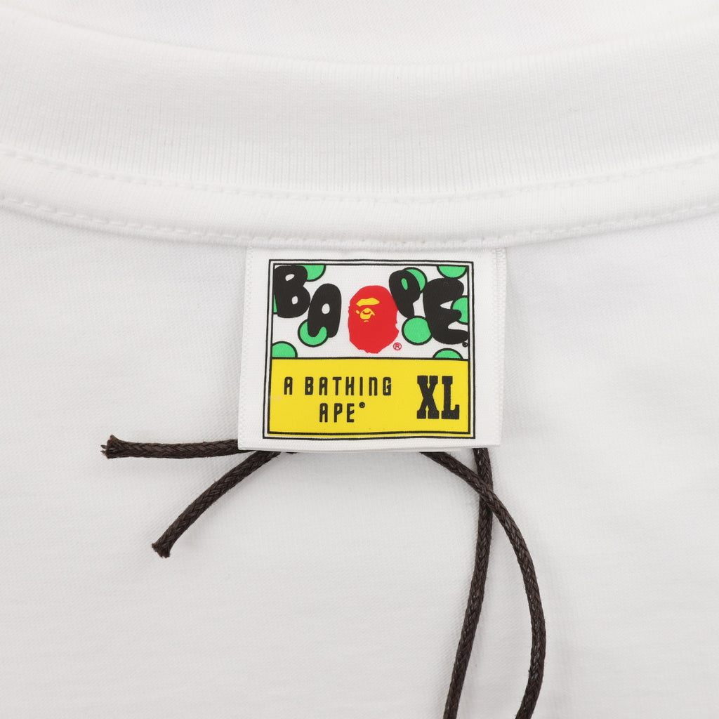 BAPE Men's White Plaid Ape Head T-Shirt