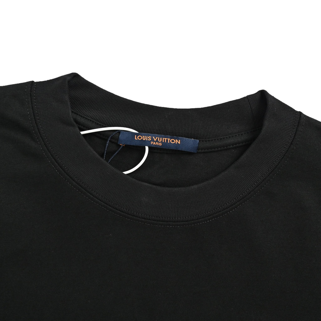 Louis Vuitton Small Signature Embroidered Short-Sleeve T-Shirt in Black