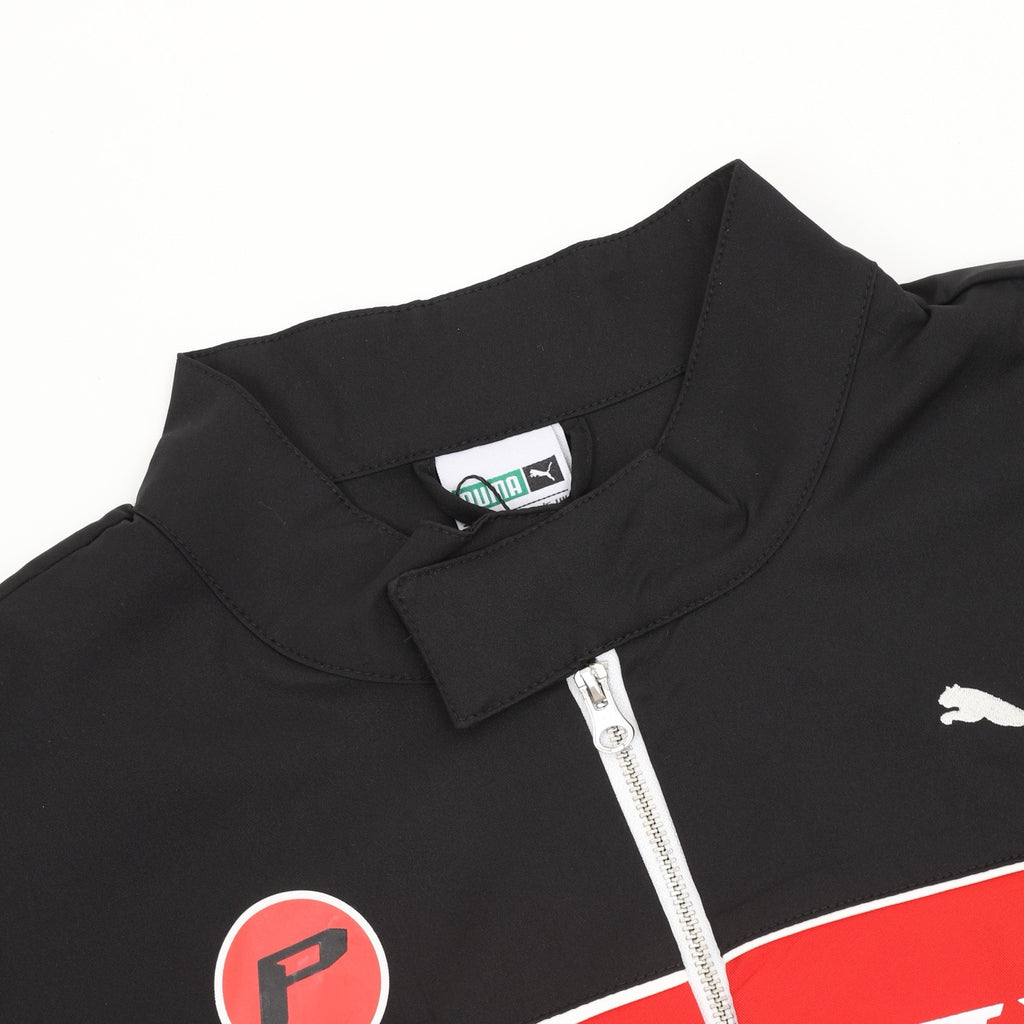 Puma Women's Men's Race Ahead Black White Red Color-Block Track Jacket