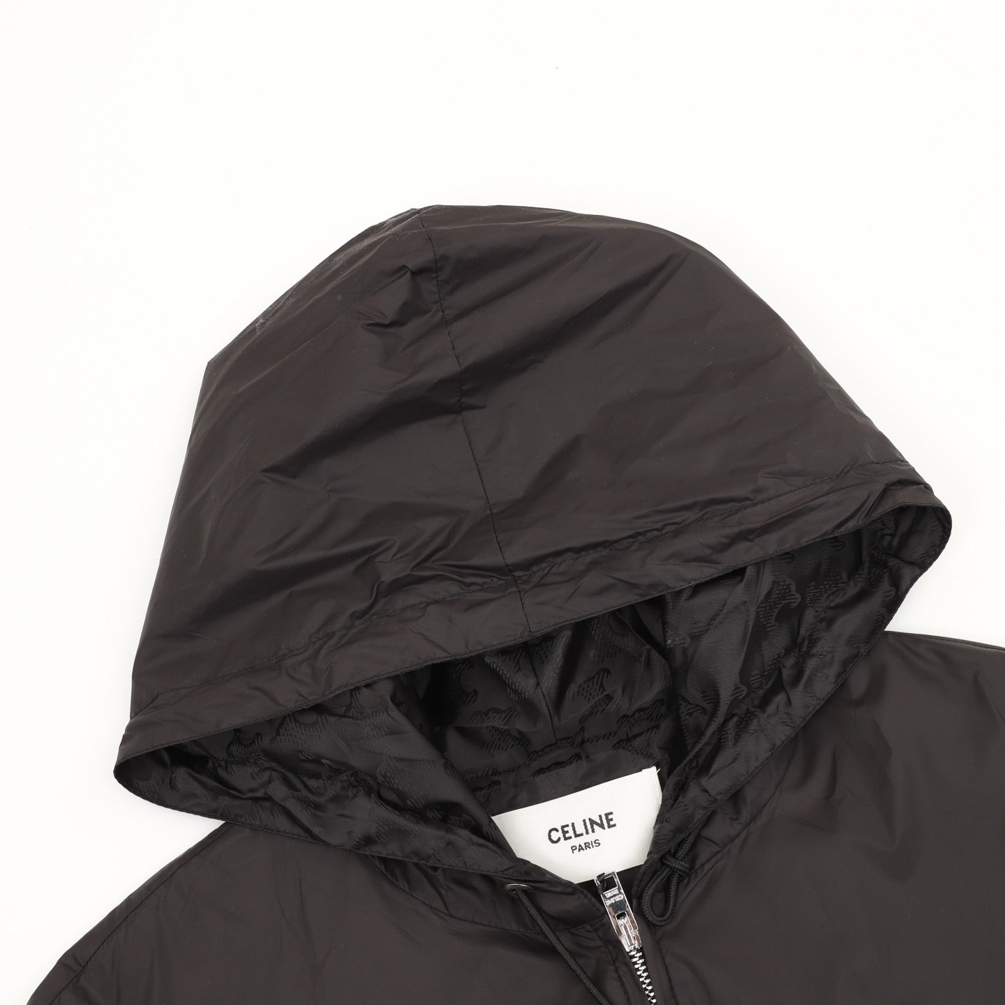 Celine CE Jacquard Cuff Hooded Windbreaker Jacket