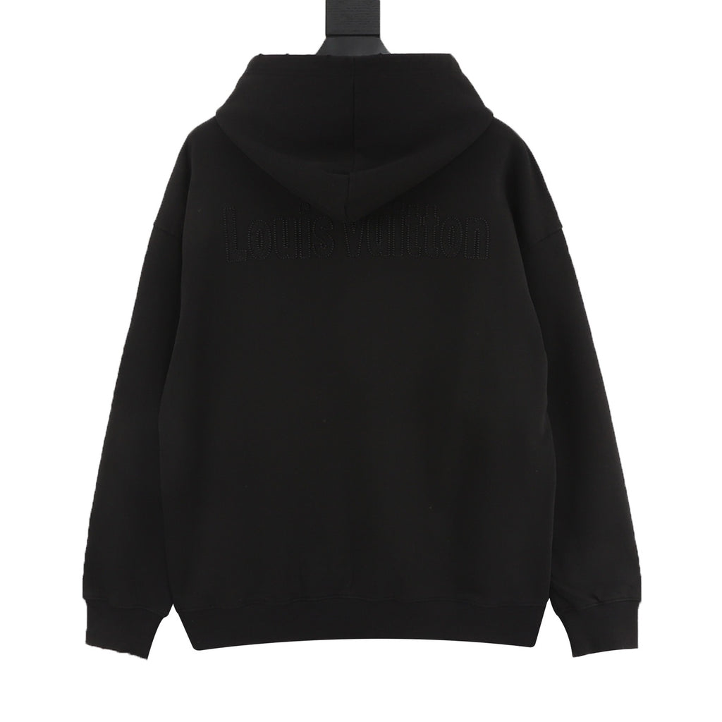 Louis Vuitton Women's / Men's Embroidered Logo Hoodie in Black