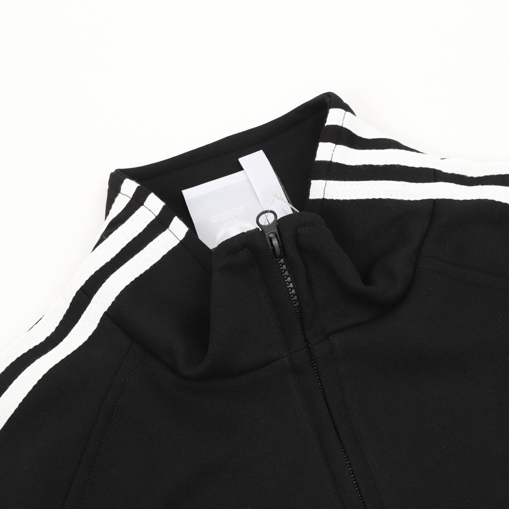 Adidas Women's & Men's Black 3-Stripes Full-Zip Track Jacket