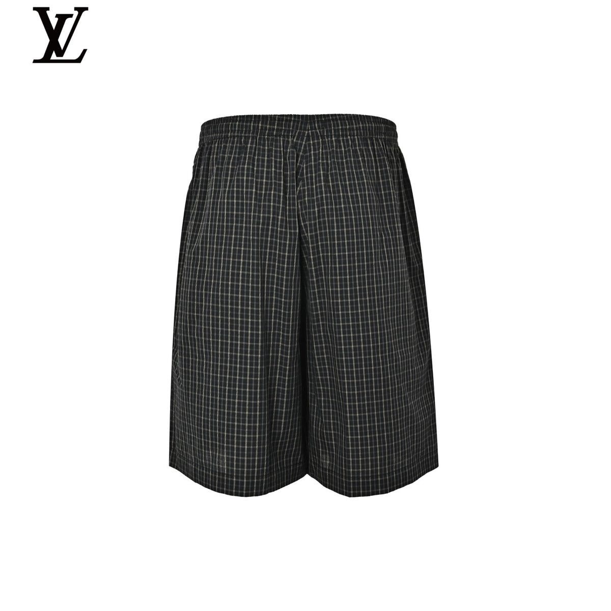 Louis Vuitton Men's Black Check Drawstring Shorts