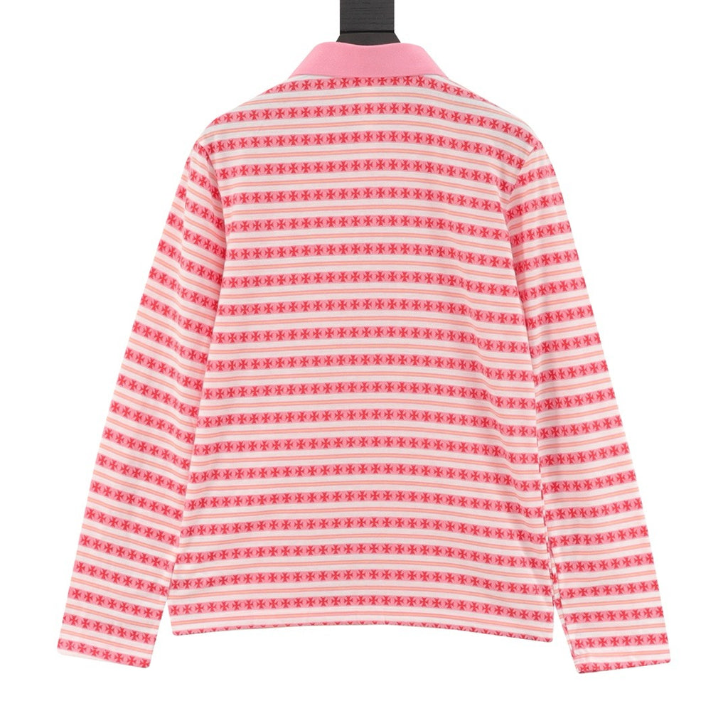 Chrome Hearts 25FW Striped Polo Long-Sleeve T-Shirt
