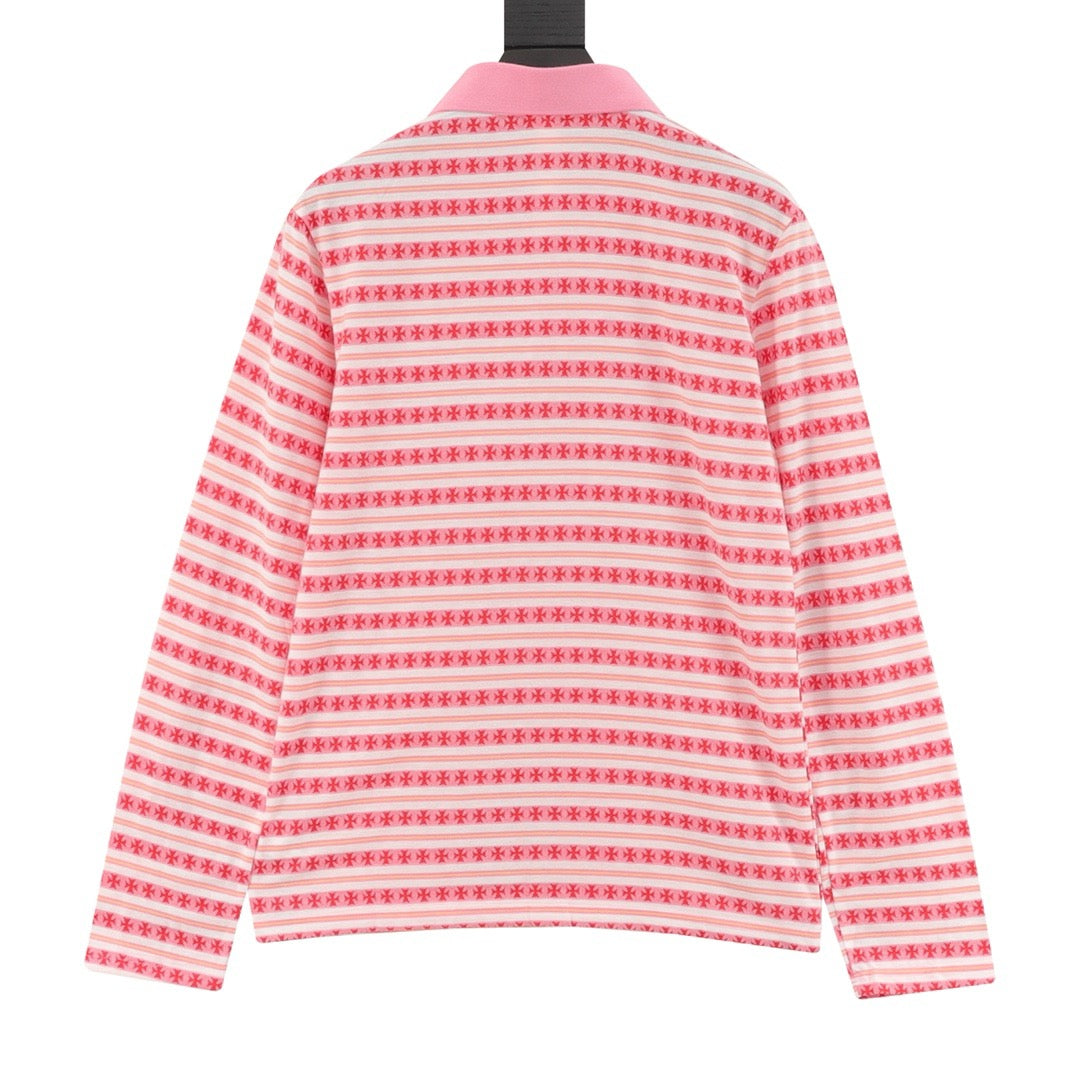 Chrome Hearts 25FW Striped Polo Long-Sleeve T-Shirt