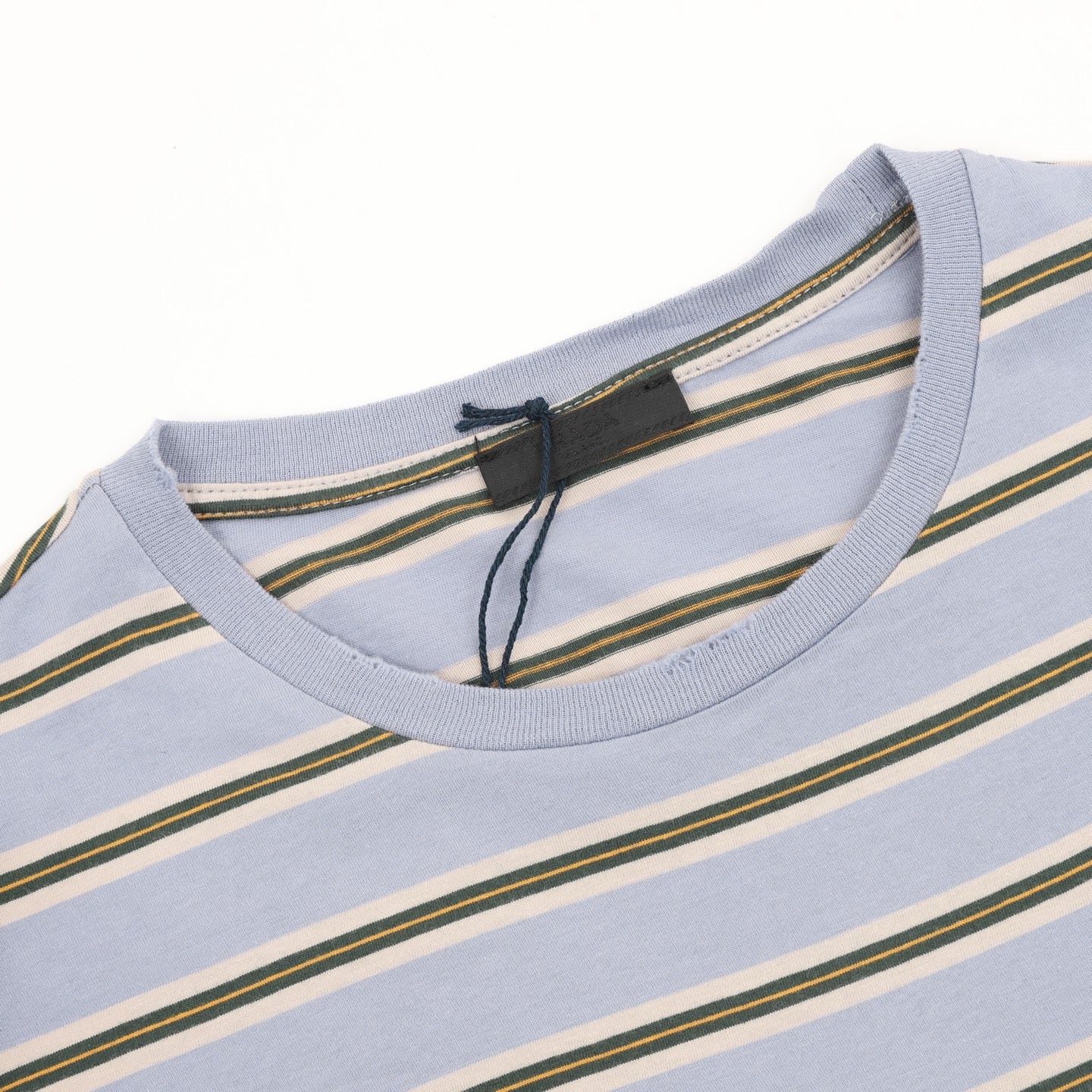 Prada Striped Long-Sleeve T-Shirt — PRD Letter Embroidery