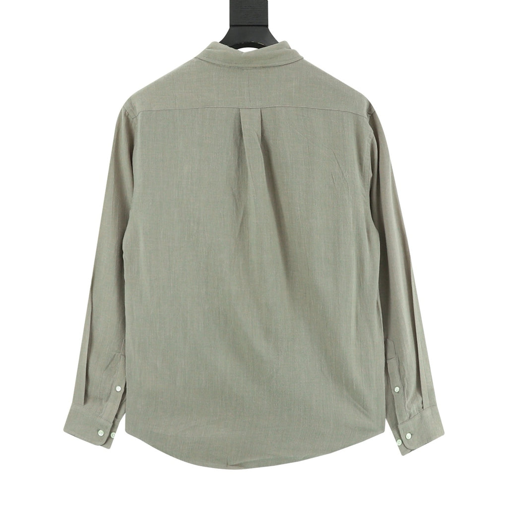 Ralph Lauren Women's Men's Light Khaki Pony Logo Long-Sleeve Linen Shirt