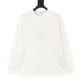 Burberry Women's & Men's White Equestrian Knight Embroidered Long-Sleeve T-Shirt