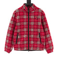 Burberry Red Check Wool-Blend Teddy Jacket