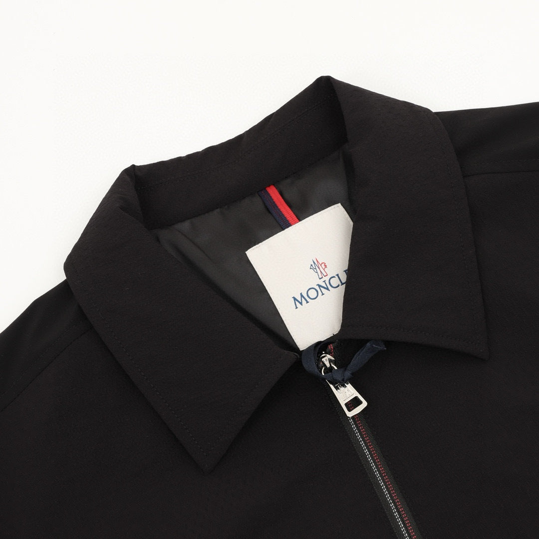 Moncler Arm Badge Logo Lapel Collar Zip Blouson