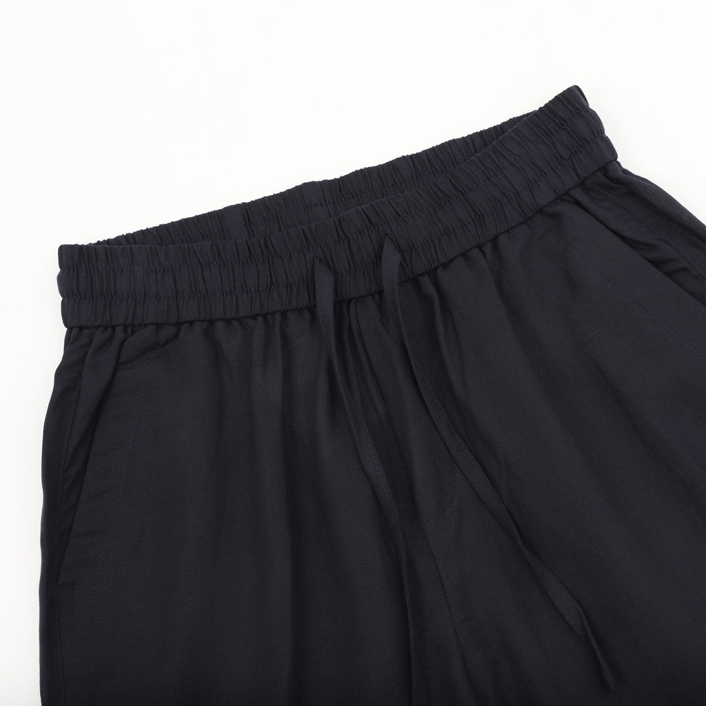 Loewe Women's Men's Black Elasticated-Waist Linen Trousers