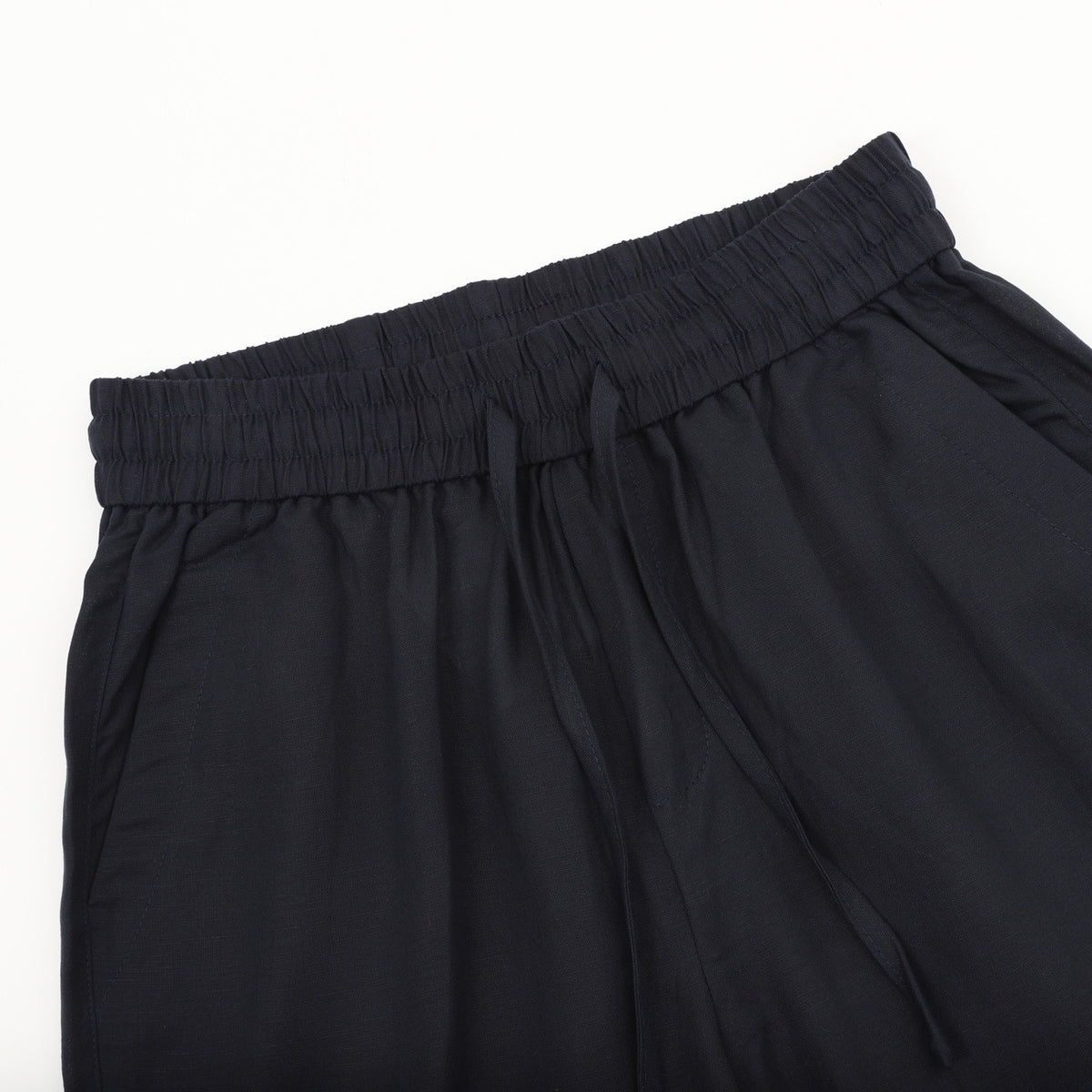 Loewe Women's Men's Black Elasticated-Waist Linen Trousers