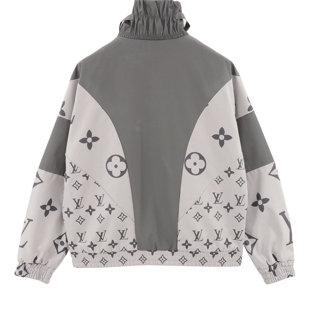 Louis Vuitton Women's & Men's Grey Color-Block Monogram Windbreaker Jacket