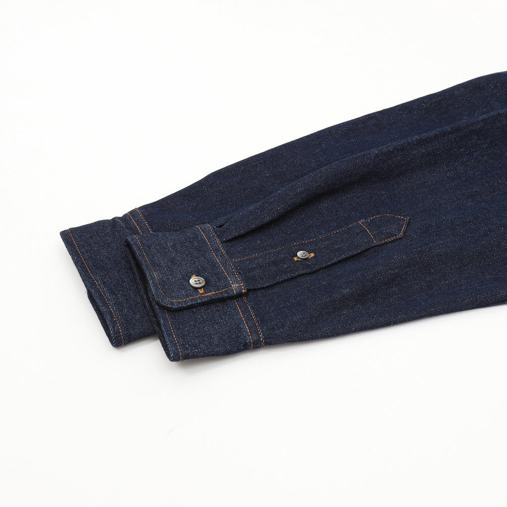 AMI Paris Women's Men's Heart Logo Dark Denim Shirt