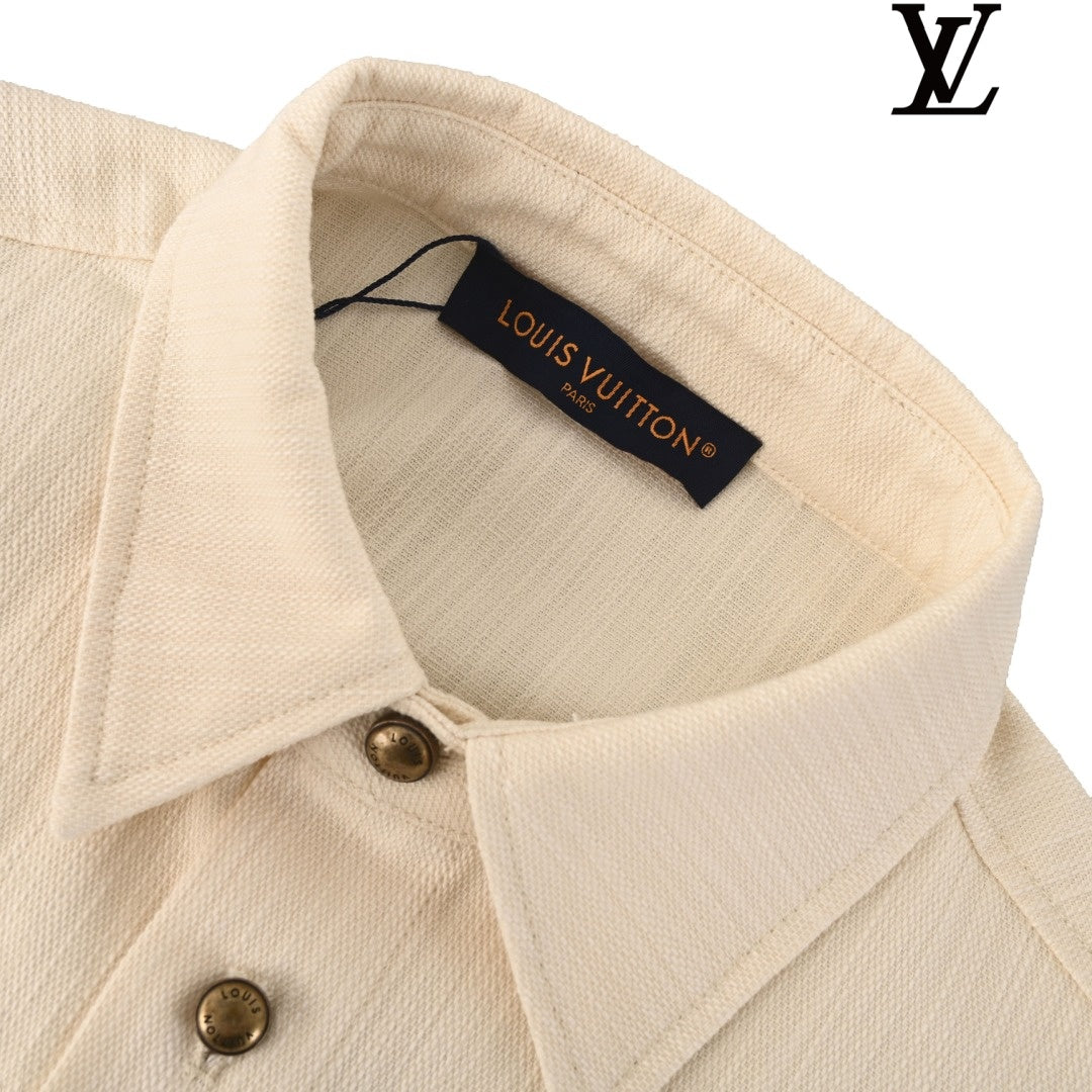 Louis Vuitton Men's Beige Short Sleeve Shirt