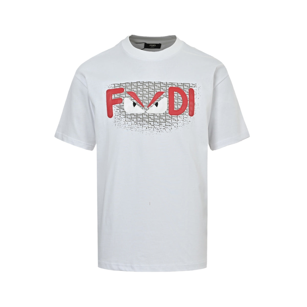 Fendi Monster Eyes FF Pattern Short-Sleeve T-Shirt in White