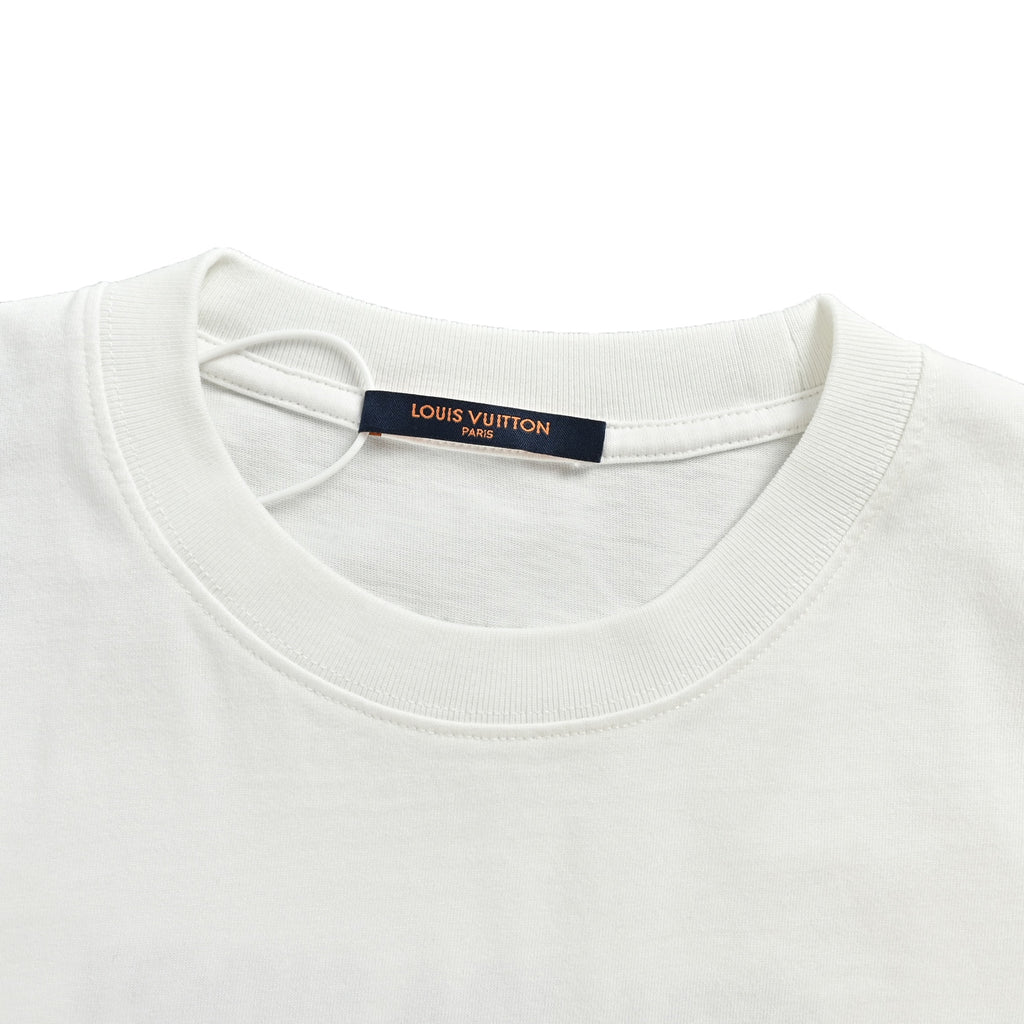 Louis Vuitton Small Signature Embroidered Short-Sleeve T-Shirt in White