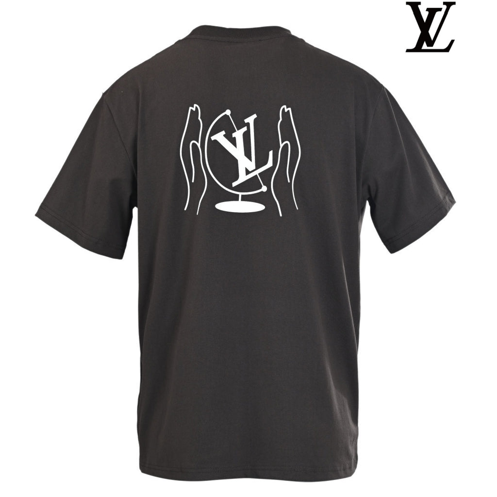 Louis Vuitton Men's Dark Grey Logo Short Sleeve T-Shirt