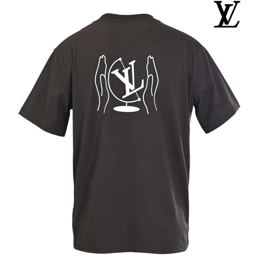 Louis Vuitton Men's Dark Grey Logo Short Sleeve T-Shirt