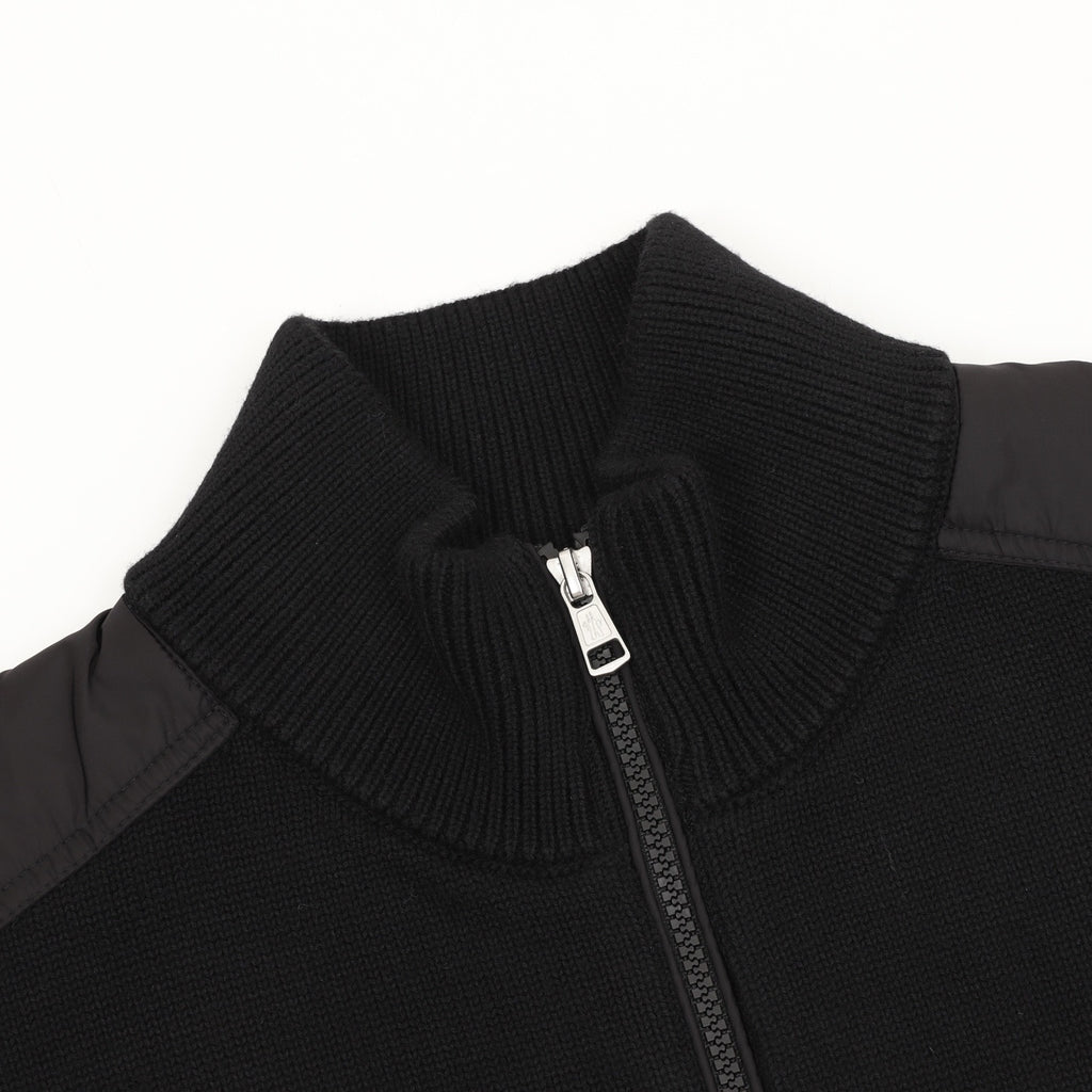 Moncler Women's & Men's Black Stand-Collar Full-Zip Knit Jacket
