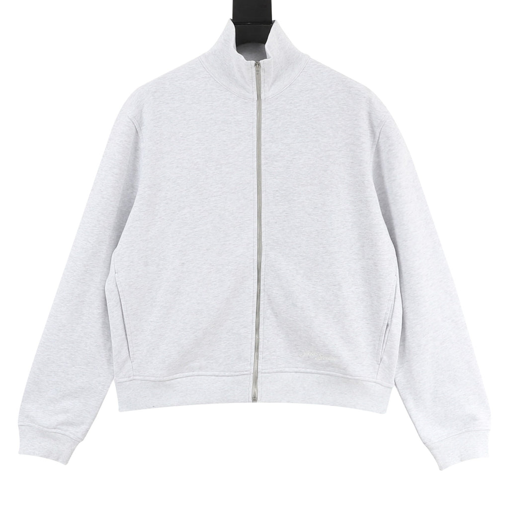 Acne Studios Tonal Script Embroidery Zip Jacket — Black